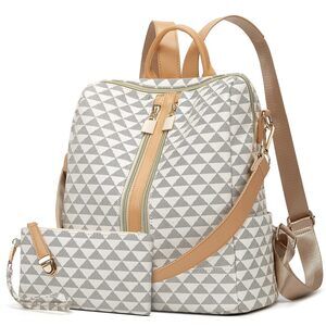 5717 Backpack Purse PU Leather Travel Satchel Handbag Convertible Design